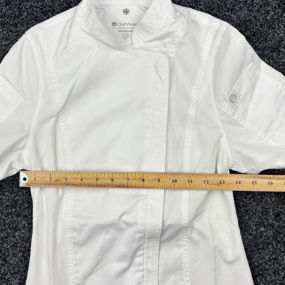 NWT Chef Works Chef Coat Jacket Womens XS White Short Sleeve Mesh Vent BCWSZ006 - Picture 5 of 10